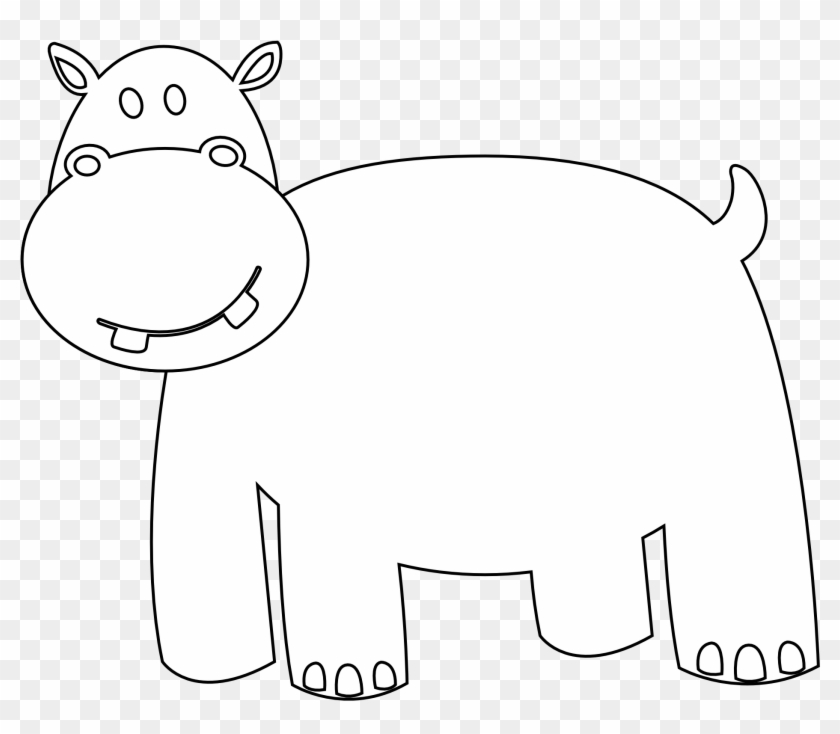Hippo Clipart Hippo Outline - Clip Art - Png Download #883756
