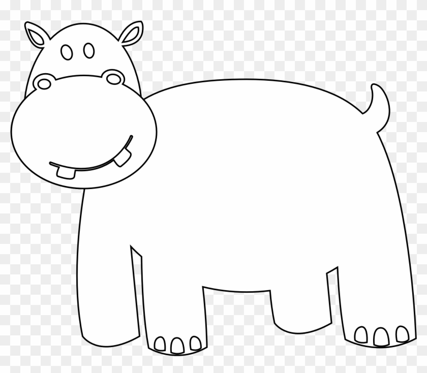 Hippo Clipart Hippo Outline - Clip Art - Png Download