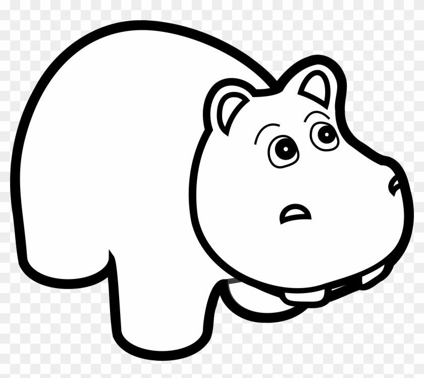 This Free Icons Png Design Of Hippo Line Art Clipart #883813
