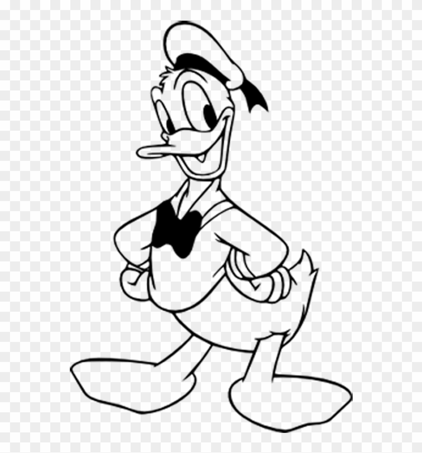 Donald Duck In Concert Coloring Pages - Donald Duck Black And White Clipart #884073