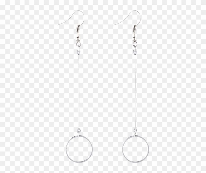Circle Long Drop Earrings Silver Earrings Zaful Long - Earrings Clipart #884075