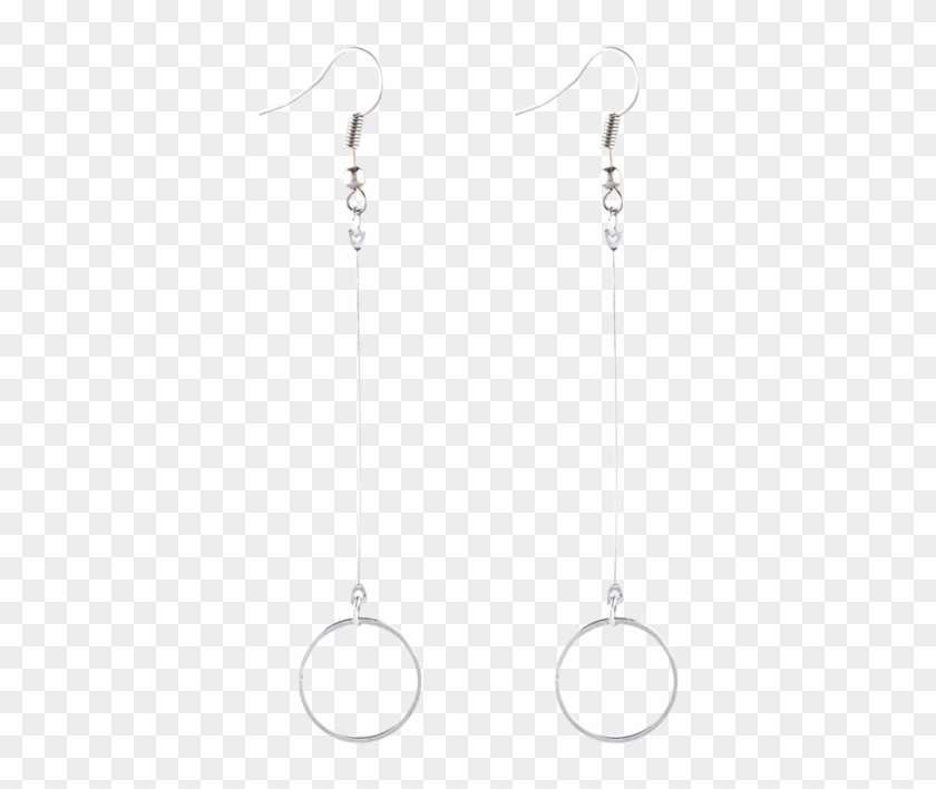 Circle Long Drop Earrings Silver Earrings Zaful Long - Earrings Clipart