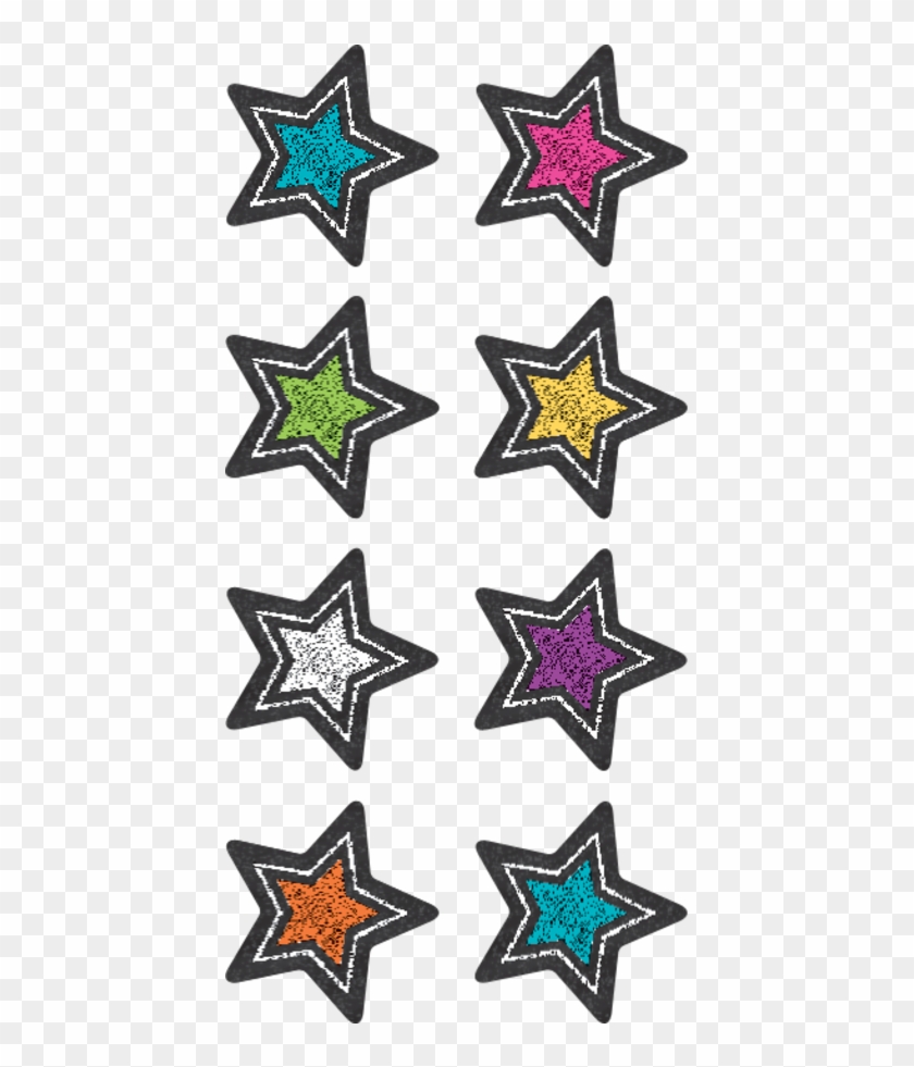 Tcr3556 Chalkboard Brights Stars Mini Stickers Image - Stars Chalkboard Png Clipart