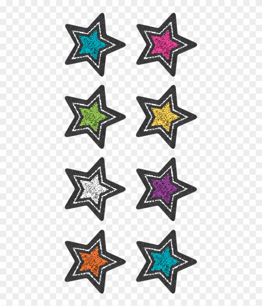 Tcr3556 Chalkboard Brights Stars Mini Stickers Image - Stars Chalkboard Png Clipart #884173