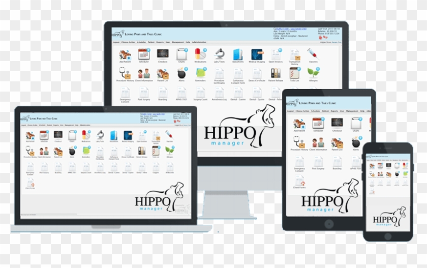 Hippo Manager Cloud Veterinary Software Screen - Iphone Clipart