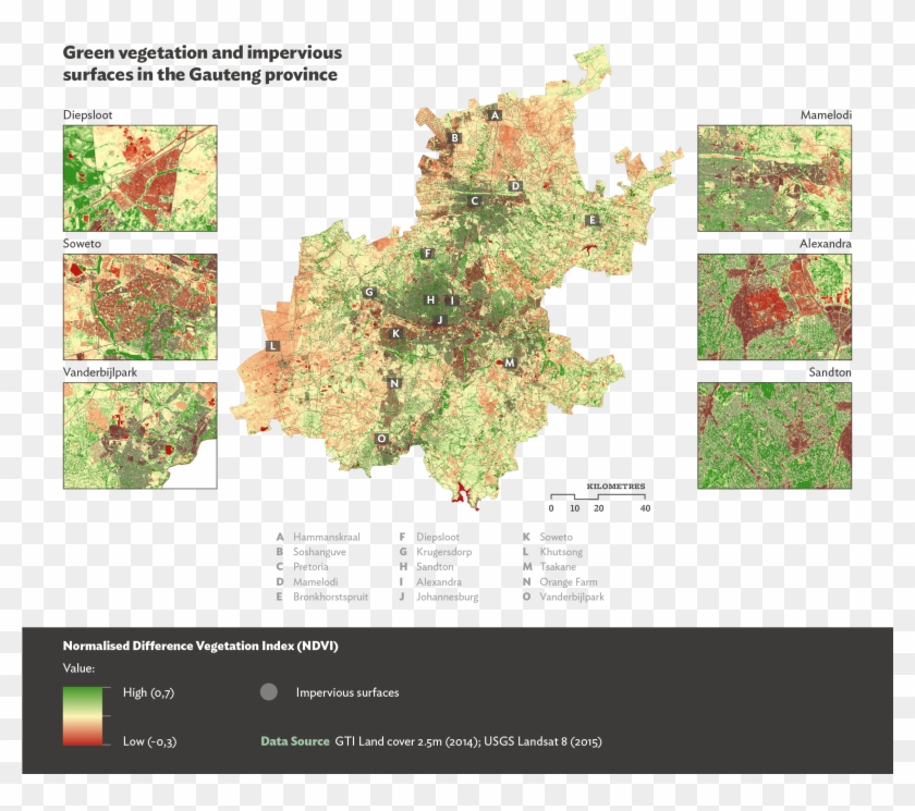 Ndvi Mapping Can Also Indicate The Impact Of Past Land - Vegetation Map Of Pretoria Clipart #885458