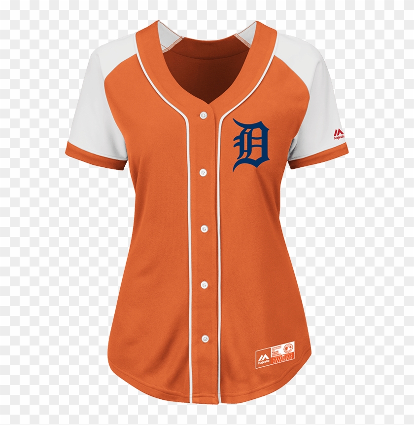Detroit Tigers Women's Majestic Orange Alternate Jersey - Detroit Tigers Clipart #886665