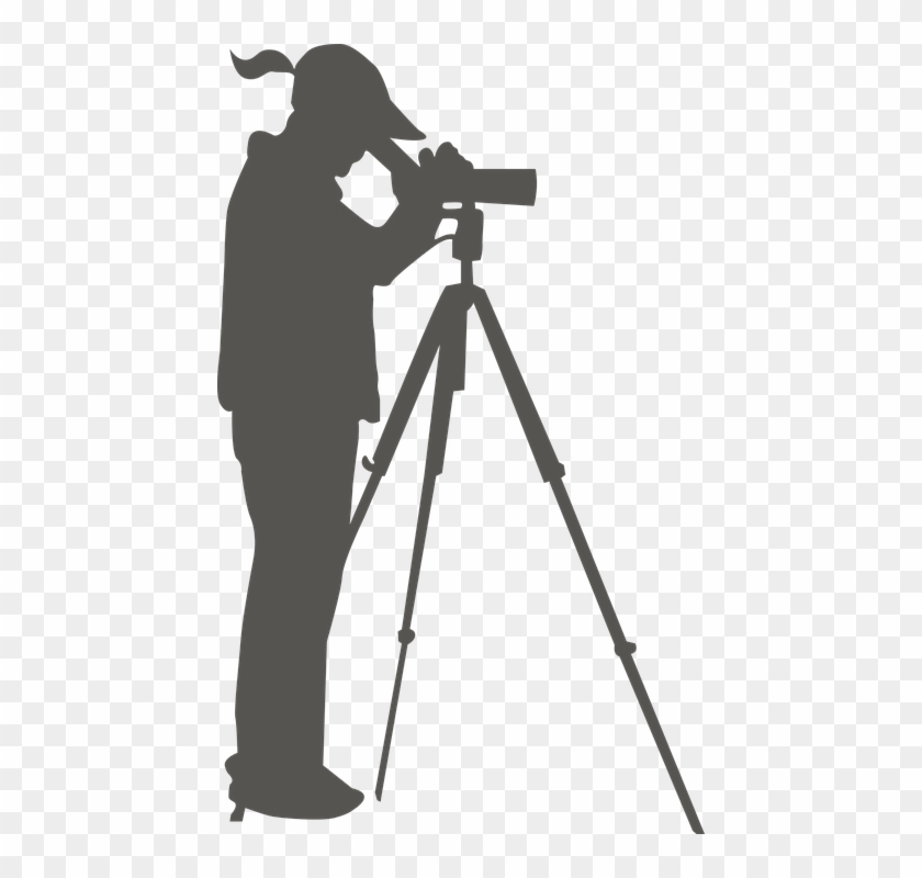 Binoculars, Female, Lady, Look, Outdoors, Scope, Search - Woman With Binoculars Silhouette Clipart #887055