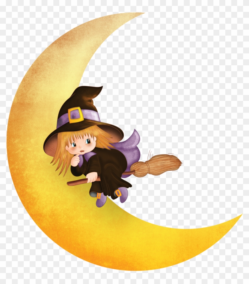Halloween Moon Witch Clipart , Png Download Transparent Png