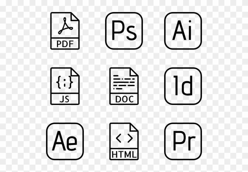 File Type Collection - Line Icon Game Clipart #887376