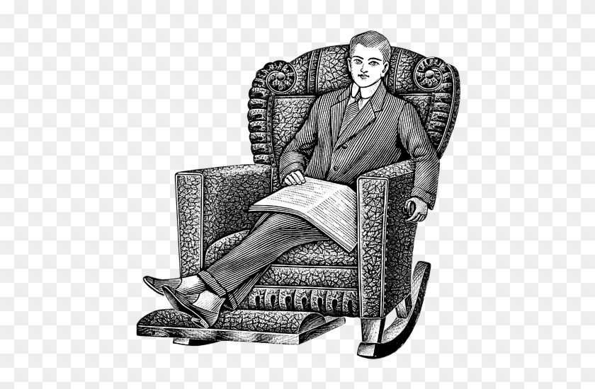 Old Man In Armchair Drawing Clipart #888837