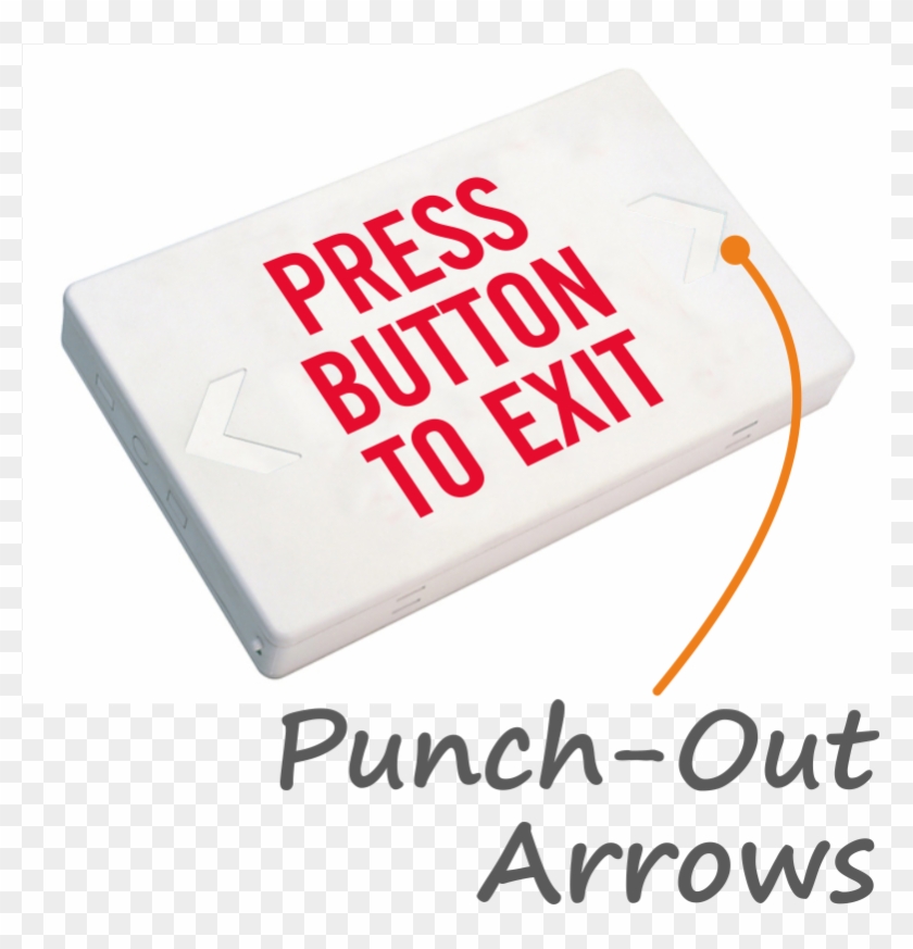 Press Button To Exit Led Exit Sign With Battery Backup - Exit Sign Clipart