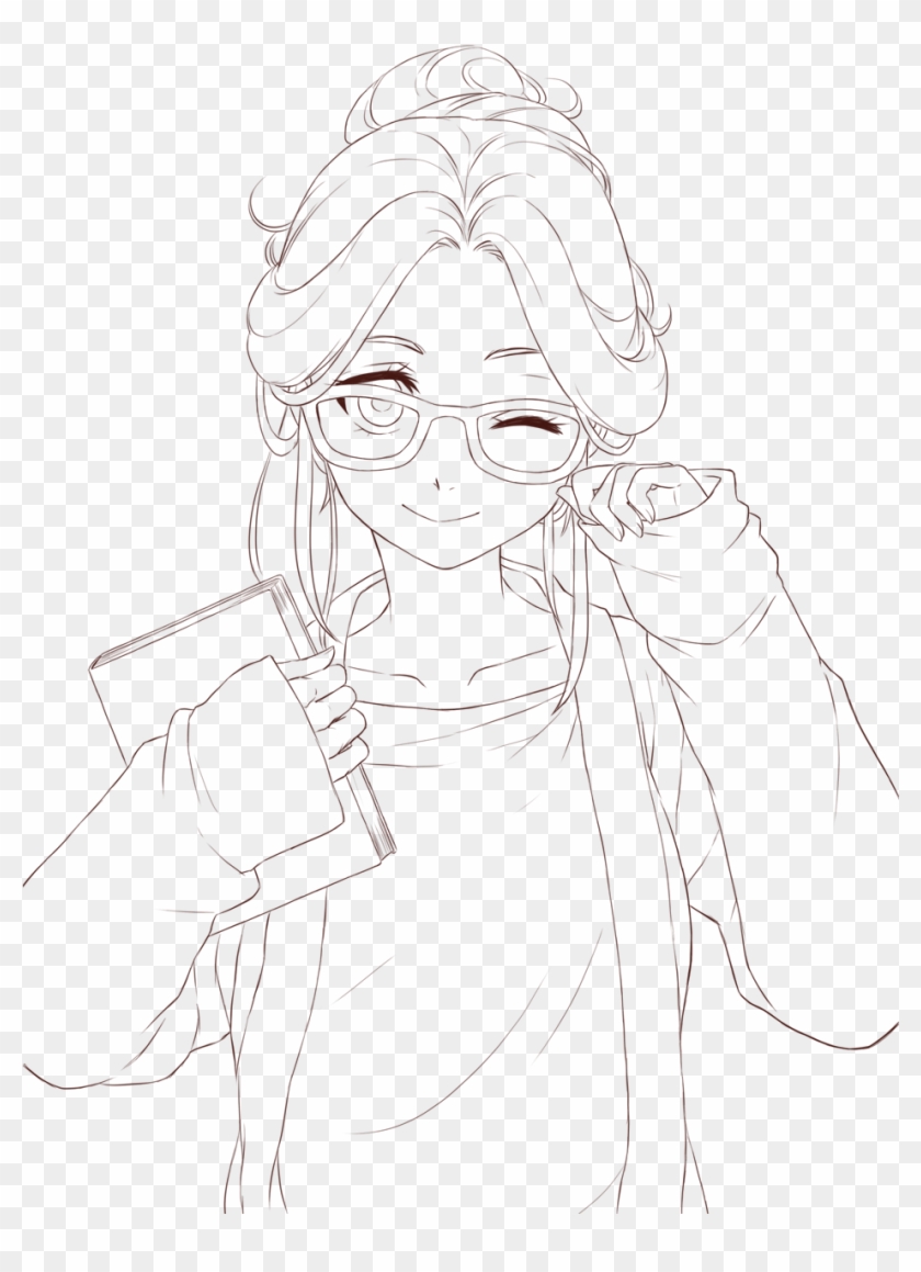 "anime Line Art Clipart - Female Anime References Drawing - Png Download