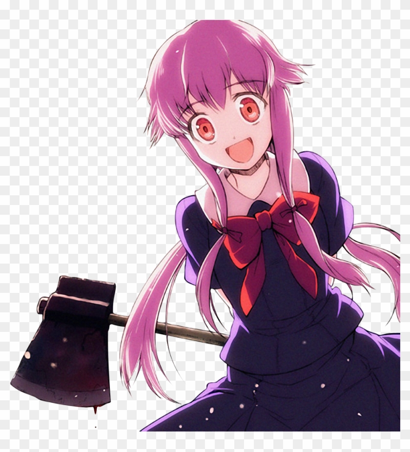 Here, Have A Pink Haired Girl - Anime Memes Mirai Nikki Clipart
