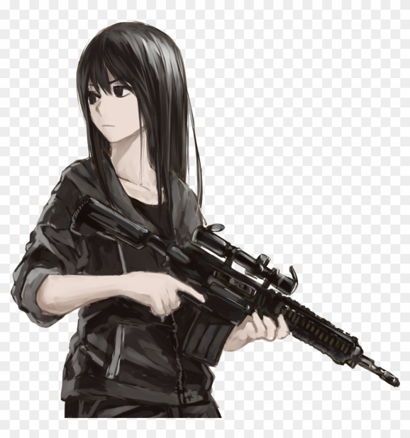 Butt-stallion Anime Guns Transparent - Anime Girl With Gun Clipart