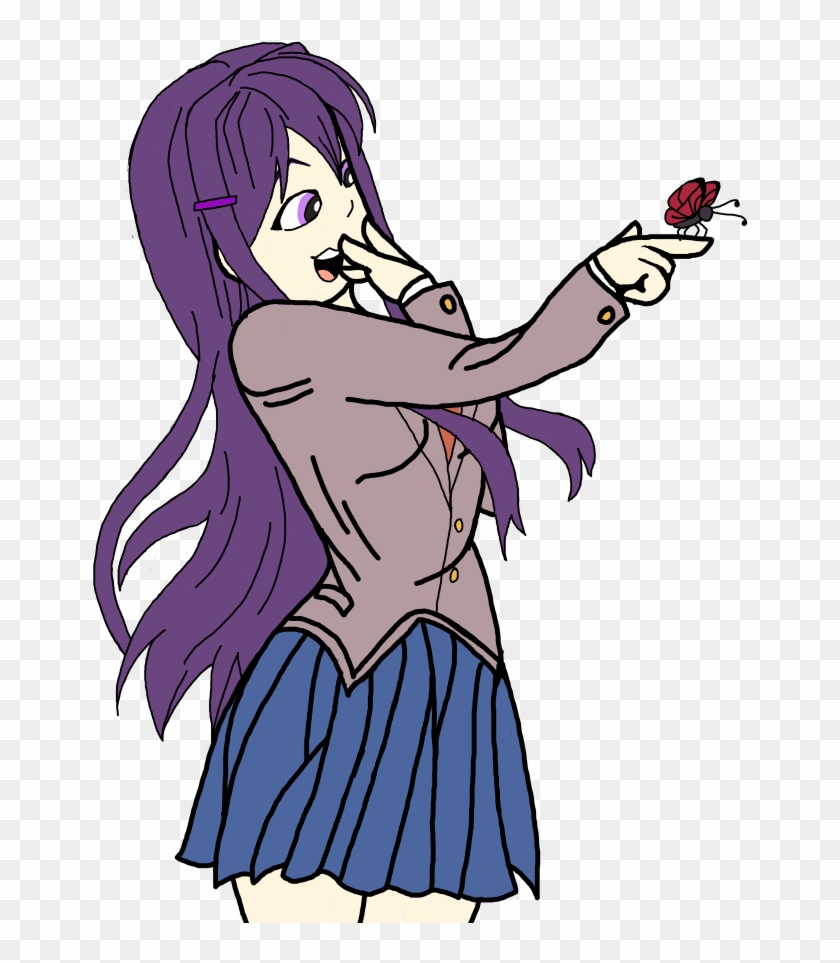 Found Fanarta Lady And A Butterfly- Art By Sk3tchbunny - Cartoon Clipart