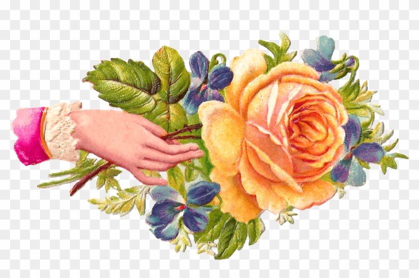 Hand Rose - Flower Welcome Hands Png Clipart