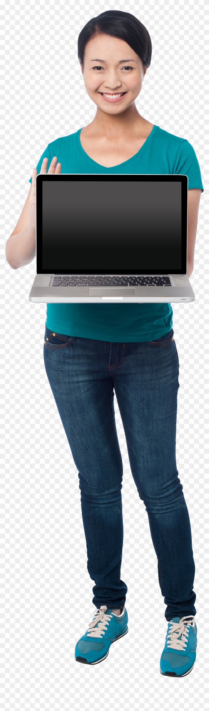 Girl With Laptop Clipart