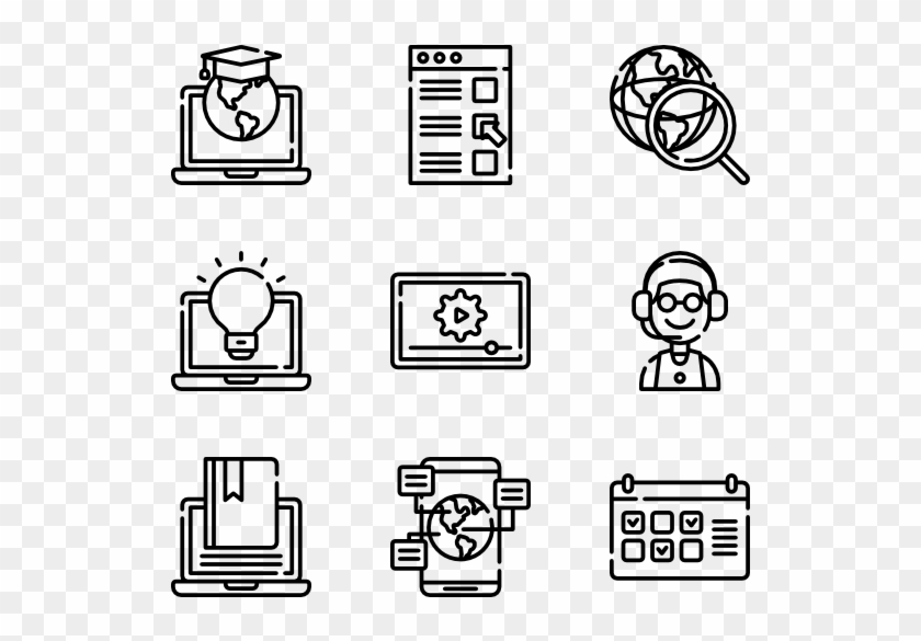 Online Learning - Vector Icon School Png Clipart