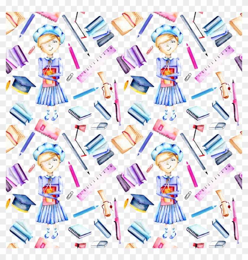 Hand Drawn A Studious Girl Background Clipart #894793