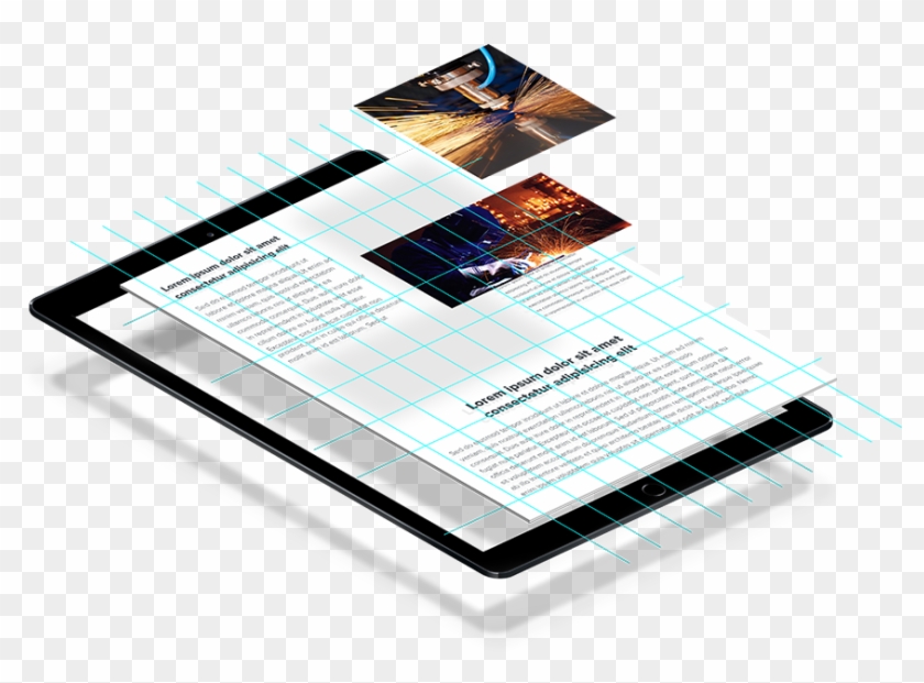 Ipad Safari Opened Magazine - Web Design Clipart