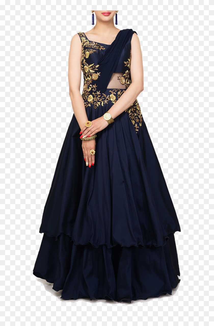 Midnight Saree Gownin Stock - Gown Clipart #895144