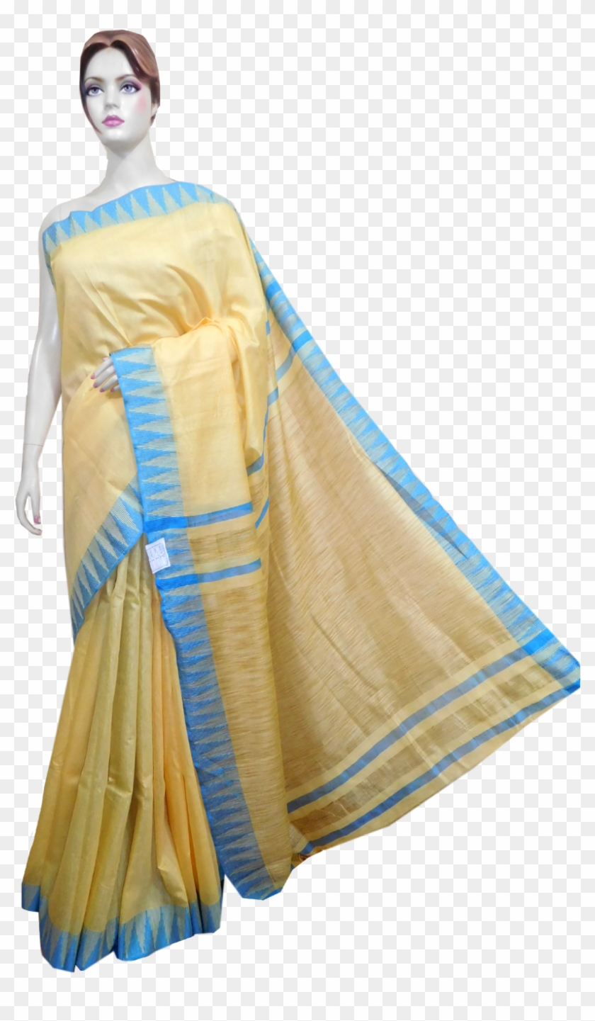 Kota Silk Temple Border Yarn Dyed Handloom Saree - Silk Clipart #895732