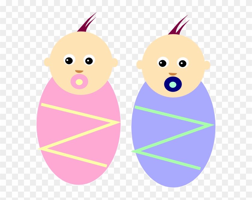 Boy Girl Twin Babies Svg Clip Arts 600 X 588 Px - Png Download
