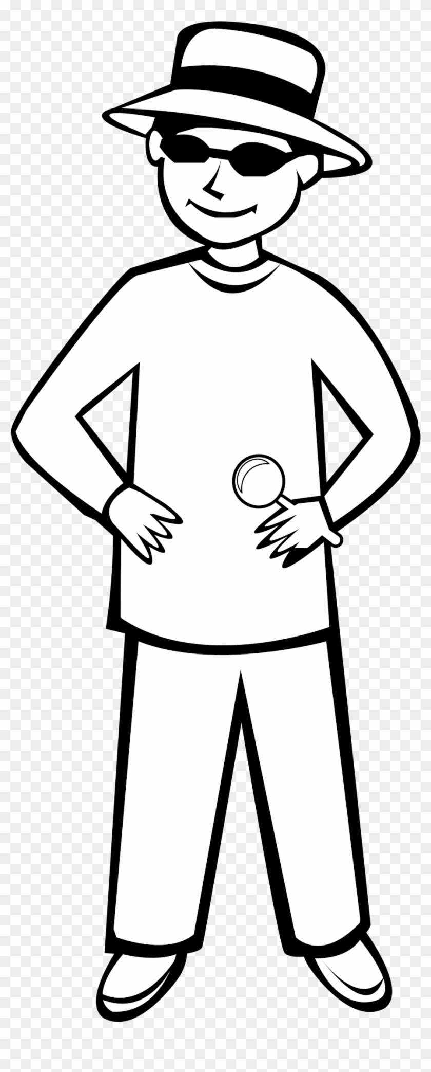 Clipart Black And White Library Clipart Person Outline - Wearing Sunglasses Clipart Black And White - Png Download #896788