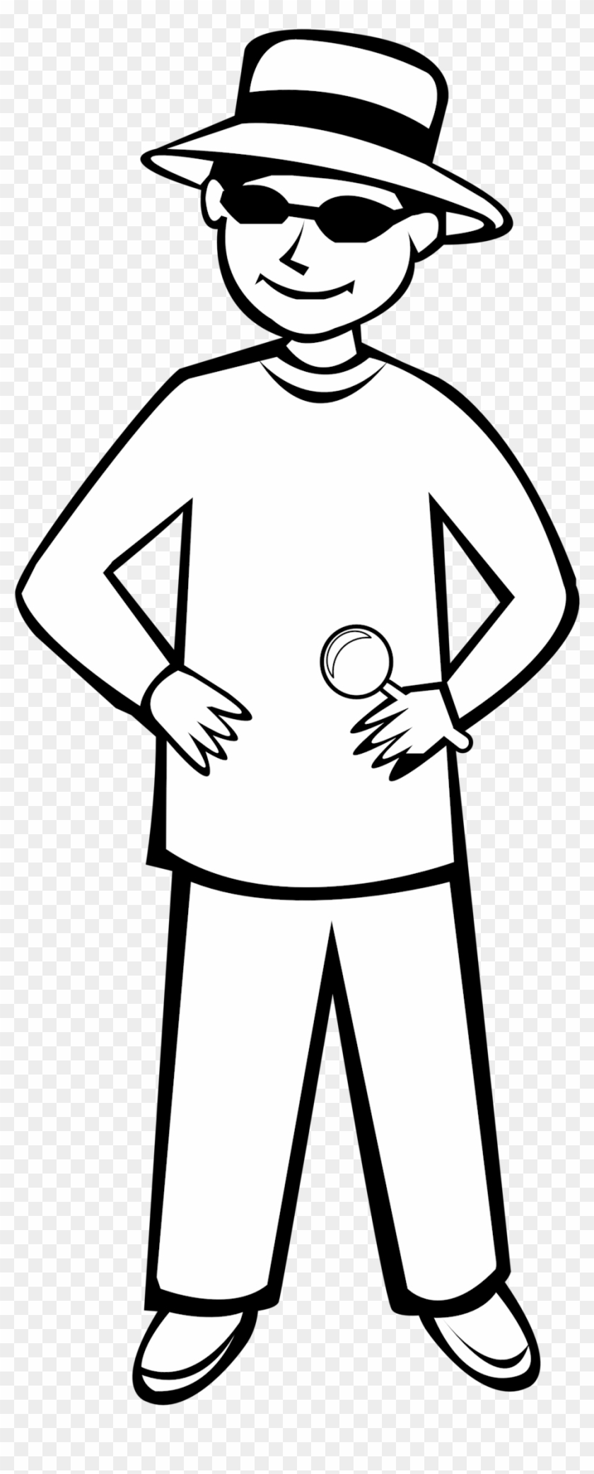 Clipart Black And White Library Clipart Person Outline - Wearing Sunglasses Clipart Black And White - Png Download