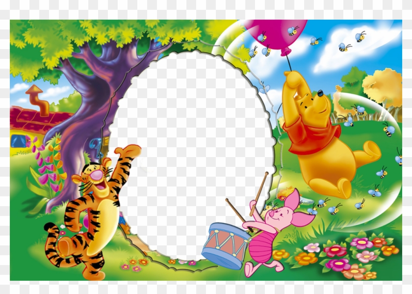 Winnie The Pooh Kids Png Frame - Winnie The Pooh Frame Png Clipart