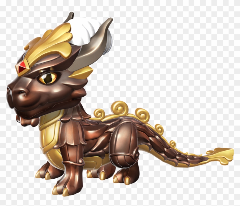 Bronze Dragon Baby - Cartoon Clipart