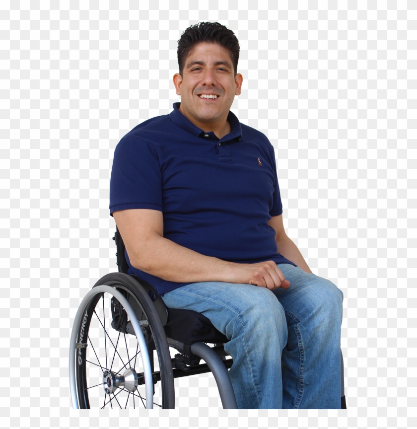 Photo Of A Young Man Sitting In A Wheelchair - Wheelchair Clipart