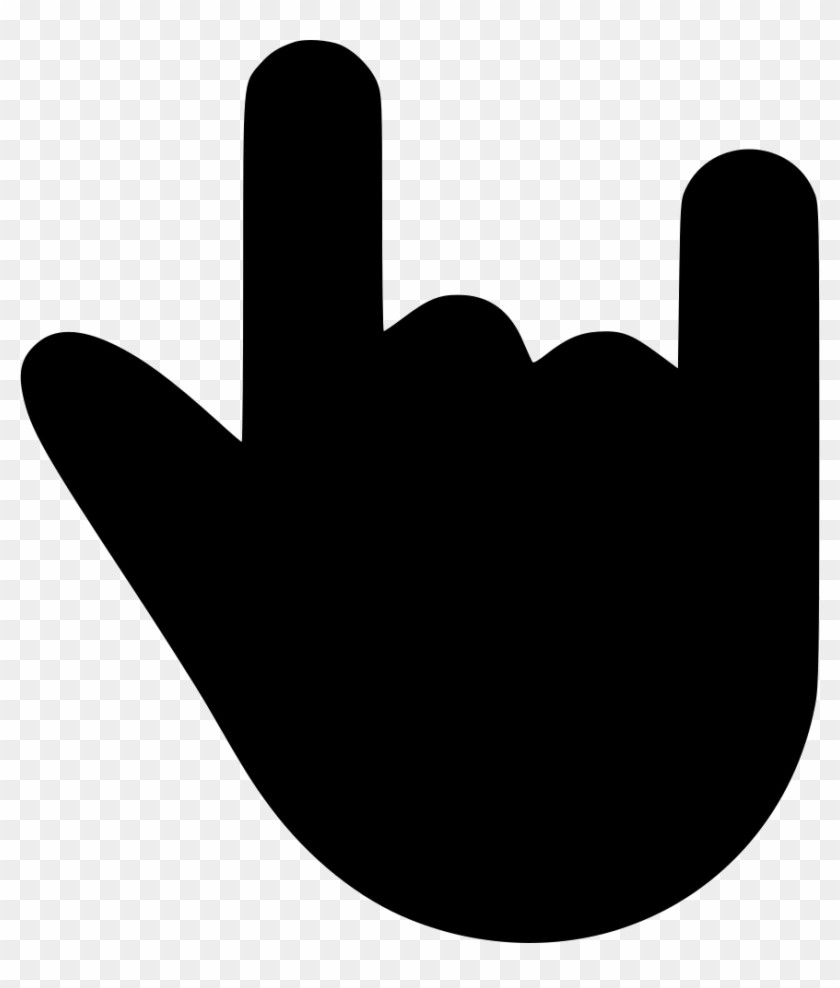 Png File - Rock Hand Png Black Clipart #898510