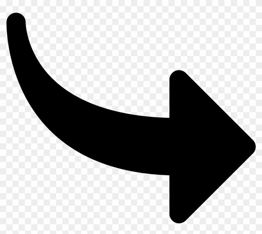 Curved Arrow Icon - Curved Arrow Pointing Right Clipart