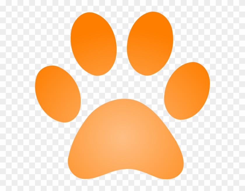 Picture Black And White Stock Orange Print With Gradient - Orange Paw Print Clipart - Png Download #898848