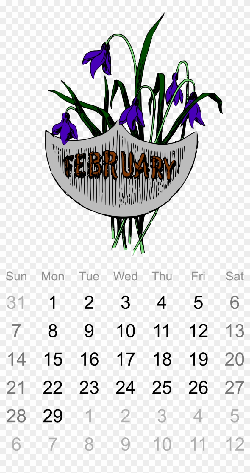This Free Icons Png Design Of 2016 February Calendar Clipart