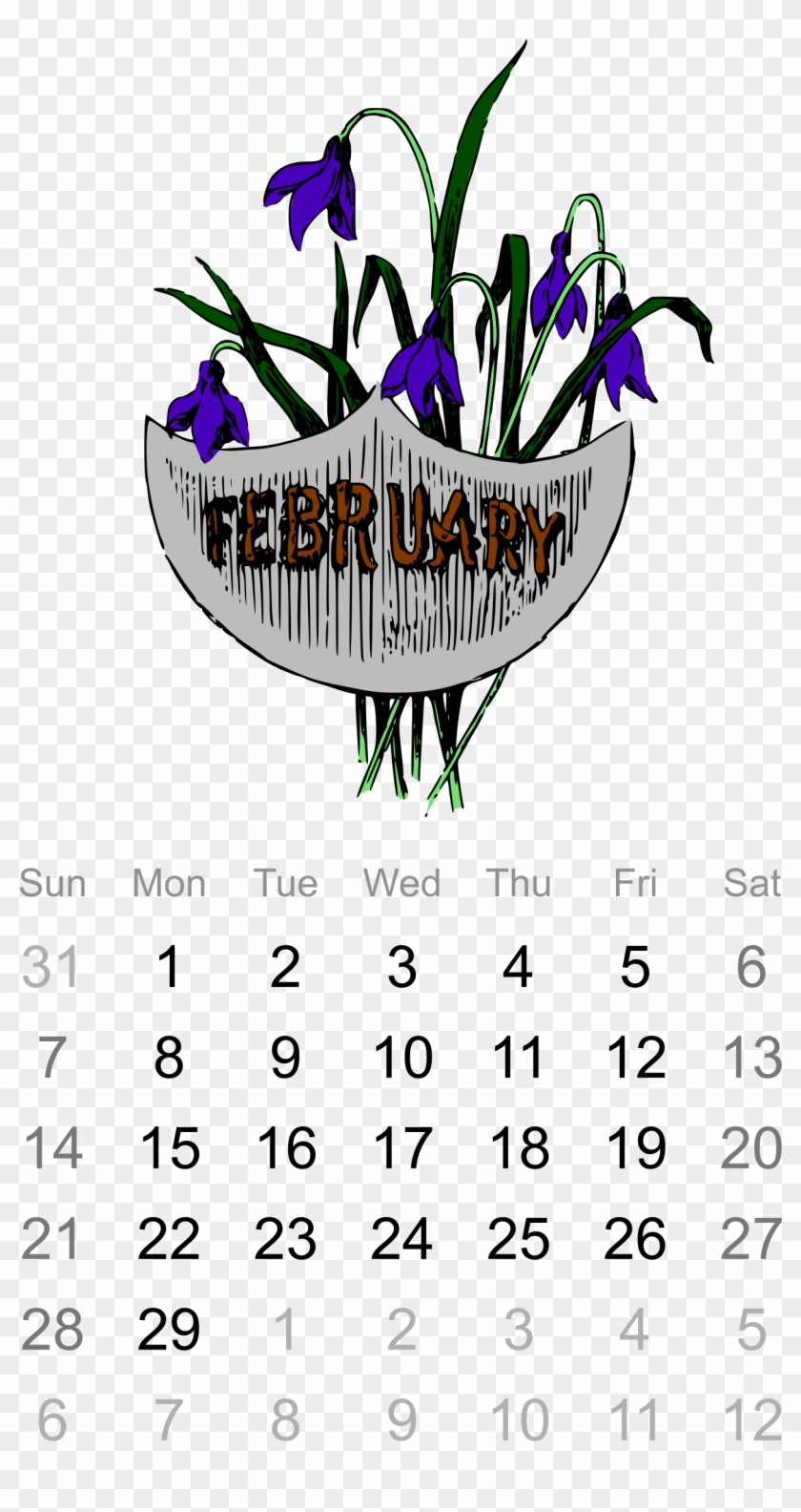 This Free Icons Png Design Of 2016 February Calendar Clipart #899107