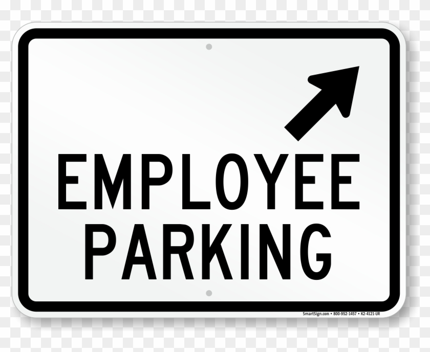 Employee Parking Up Arrow Pointing Right Sign - Sign Clipart