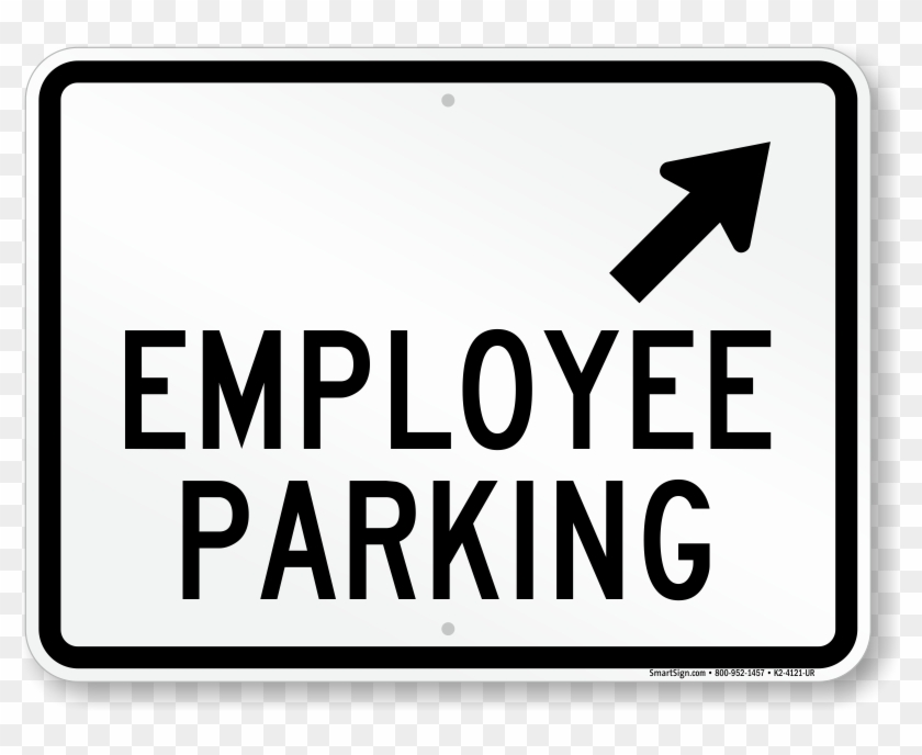 Employee Parking Up Arrow Pointing Right Sign - Sign Clipart #899463