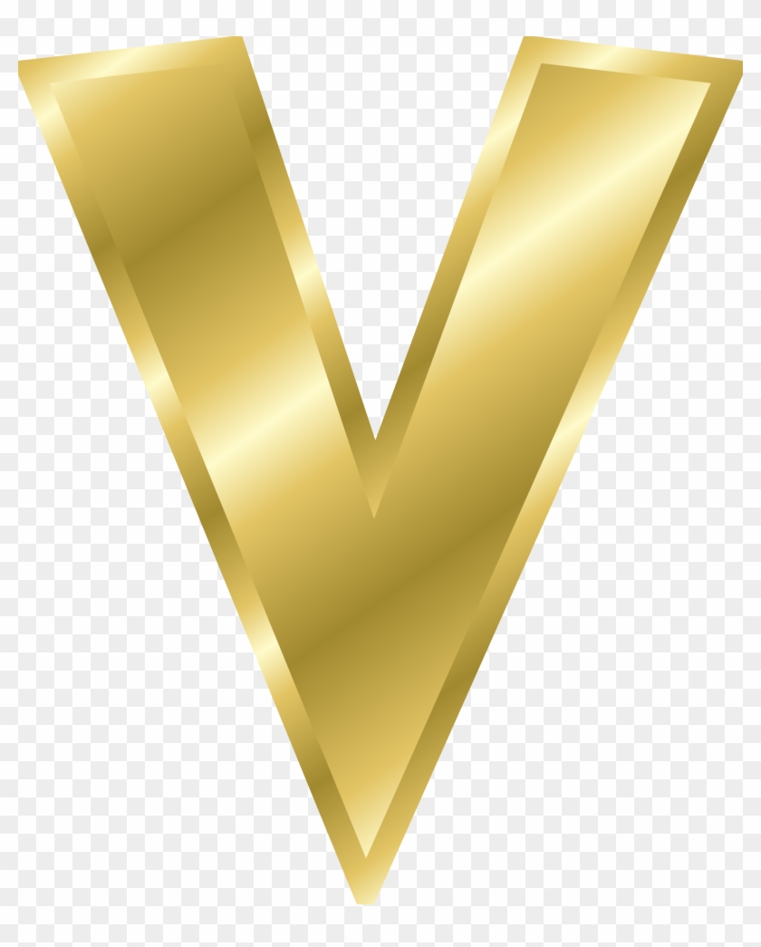 Letter V Png - Gold V Letters Clipart