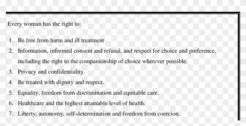 Respectful Maternity Care - 5 Rights Of A Woman Clipart #90175
