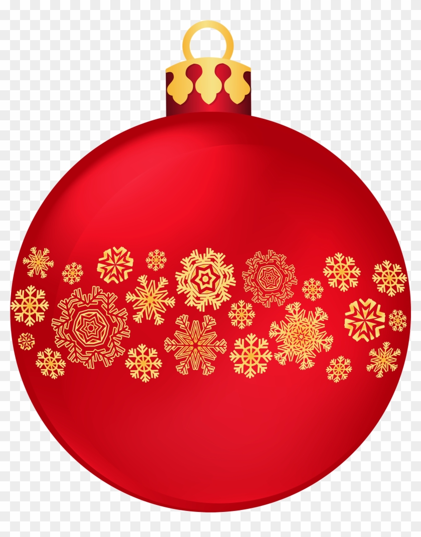 Clipart Library Red Christmas Ball With Snowflakes - Red Christmas Balls Clipart - Png Download #90365