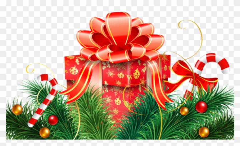 Free Png Christmas Decoration With Candy Canes And - Christmas Gifts Decorations Png Clipart #90808