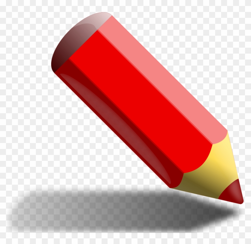 Red Crayon Clip Art - Red Color Pencil Cartoon - Png Download