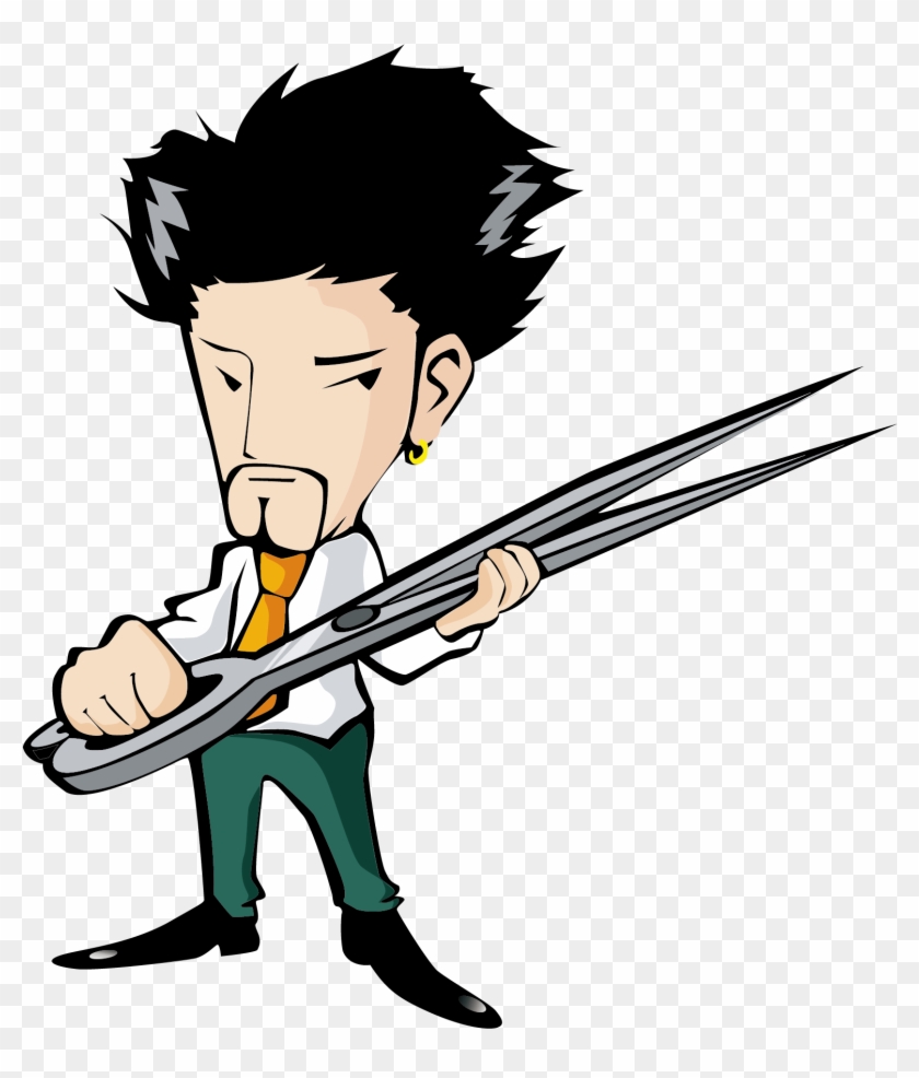 Comb Hair Iron Hairdresser Beauty Parlour - Barber Cartoon Png Clipart #91505