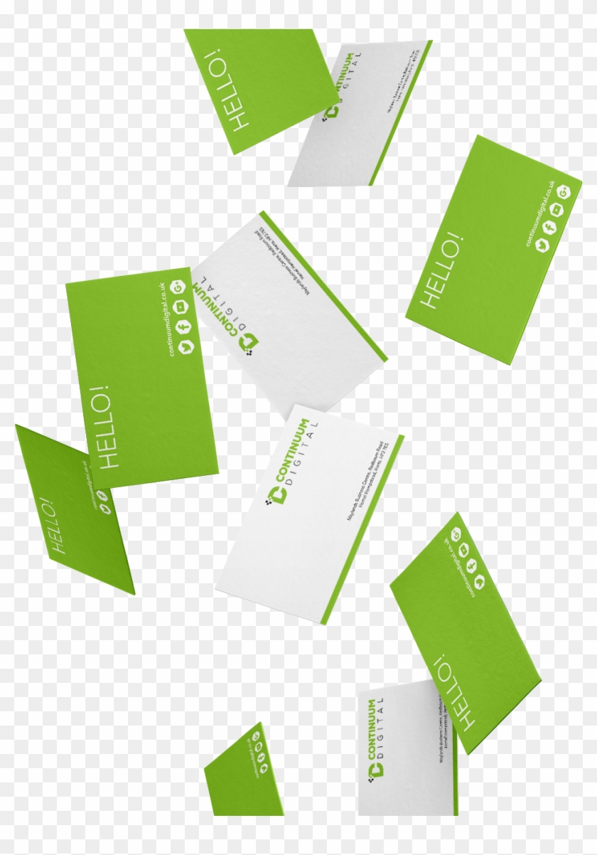 Continuum Digital Green Business Cards Falling - Falling Business Card Png Clipart