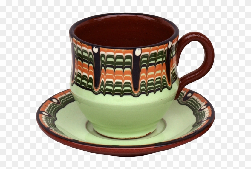 Pottery Tea Cup With Saucer - Pottery Cup Png Clipart #92459