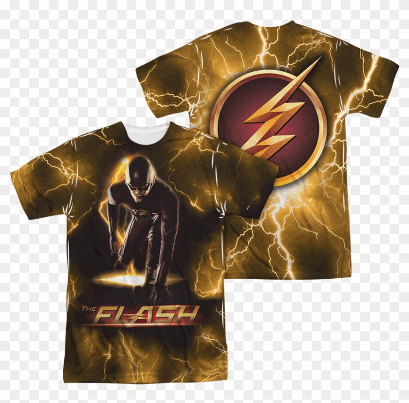 Front And Back The Flash Bolt T-shirt - Shirt Clipart #92463