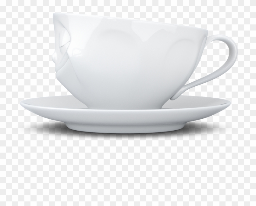 T014301 Kaffeetasse Gluecklich Weiss 03 - Uśmiechnięte Filiżanki Clipart